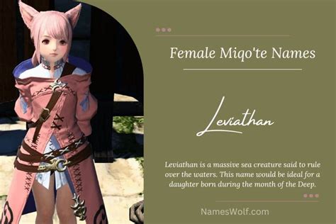 female miqo'te|miqo'te female names.